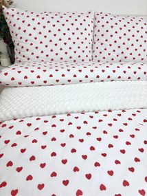 Mušelínové obliečky Srdiečka 140x200 – 100 % bavlna, romantické, priedušné, ideálne pre citlivú pokožku