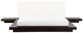 Vodná posteľ 160 x 200 cm tmavé drevo ZEN Beliani