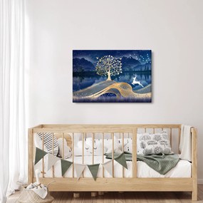 Obraz jeleňov pri splne (90x60 cm)