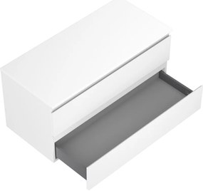 Mexen Orio, kúpeľňová skrinka 100 cm s hornou časťou, 2 zásuvky, biela matná, 91A10-10047-2-BFFC01