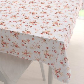Biante Bavlnený obdĺžnikový obrus Sandra SA-304 Oranžovo žlté ružičky na bielom 80x120 cm