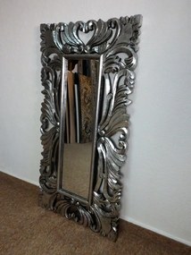Zrkadlo SIRENE strieborné, 120x60, exotické drevo, ručná práca