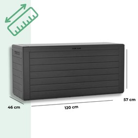 Prosperplast Úložný box WOODEBOX, 280L, 120x46x57cm, antracitová