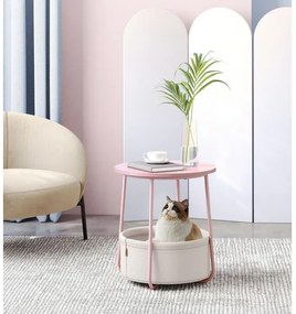 Odkladací stolík NOIRA ružová/biela