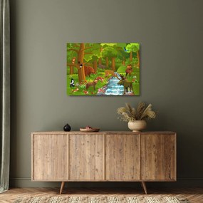 Detský sklenený obraz so zvieratkami (70x50 cm)