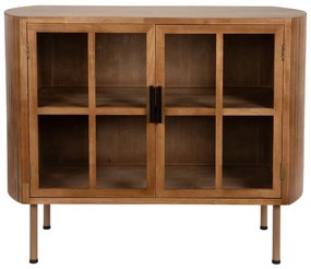 Vitrína z kaučukového dreva v prírodnej farbe 100x80x38 cm Yaz – White Label