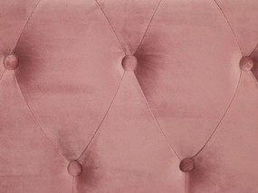 Ružové zamatové kreslo CHESTERFIELD  Beliani