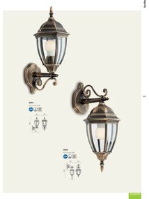Redo 9604 - Vonkajšia nástenná lampa SEVILLA 1xE27/42W/230V IP44 zlatá/patina