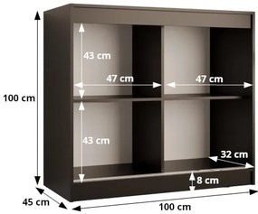 Komoda Riven 100 (matná čierna). Vlastná spoľahlivá doprava až k Vám domov. 1064140