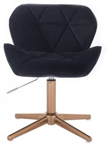 LuxuryForm DESIGN Stolička MILANO VELUR na zlatom kríži - čierna