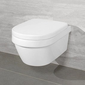 VILLEROY &amp; BOCH Architectura Combi-Pack, závesné WC s DirectFlush + WC sedátko s poklopom, s QuickRelease a Softclosing, biela alpská, s povrchom CeramicPlus, 4694HRR1