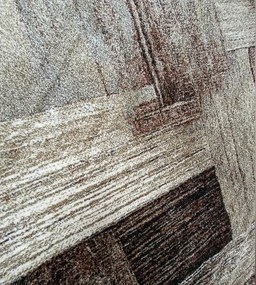 Moderný hnedý koberec Villa 836 s geometrickým vzorom | obdĺžnik Rozmer: 60x100 cm