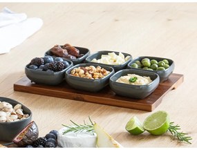 Antracitová porcelánová servírovacia súprava 6 ks Essentials – Ladelle