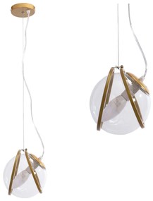 Toolight Toolight, závesné svietidlo 1xE27 APP1089-1CP, zlatá-číra, OSW-04405