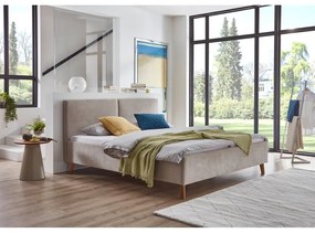 Béžová čalúnená dvojlôžková posteľ s roštom 180x200 cm Piano – Meise Möbel