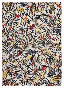 Plocho tkaný žakárový koberec Graffito