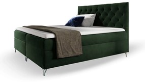 GR Čalúnená boxspring manželská posteľ Guliette s matracom - zelená Rozmer: 160x200