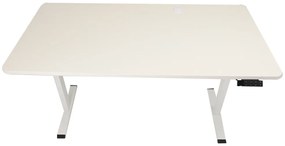 Výškovo nastaviteľný elektrický stôl BestBerg BBAT-16WW / rozmer 160x80 cm / výška 85-130 cm / biely