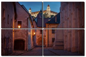 Obraz na plátne - Bratislava staré mesto s hradom vzadu 1265E (120x80 cm)