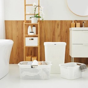 Kôš na špinavú bielizeň COUNTRY biely, 55 l