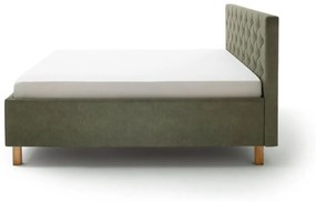 Čalúnená posteľ kartika s úložným priestorom 160 x 200 cm zelená MUZZA