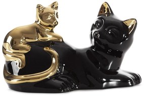 DEKORAČNÁ SOŠKA CAT 20X11X12 CM ČIERNA