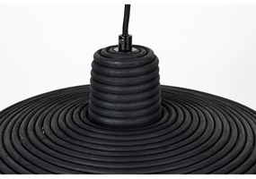 Čierne stmievateľné závesné svietidlo s ratanovým tienidlom ø 35 cm Balance – Zuiver