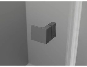 Mexen Lunar, L Duo výklopný sprchový kút 95 x 95 cm, 8mm číre sklo, grafitový profil, 834L-095L-095P-95-00