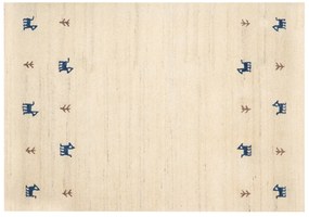 Vlnený koberec gabbeh 160 x 230 cm béžový YALI Beliani