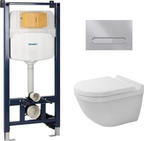 Set súprava misa + pomaly padajúca doska Duravit Starck 3 45270900A1, podomietková konštrukcia Duravit DuraSystem WD102900000, WD5009021000