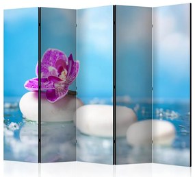 Artgeist Paraván - Pink Orchid and white Zen Stones II [Room Dividers]