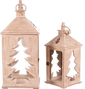 Set dvoch lampášov domček hnedý DA220 (2 ks)