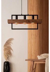 Luster na lanku ROBIN 3xE27/60W/230V drevo