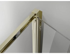 Mexen Exo, skladacie sprchové dvere 85 cm, číre sklo, zlatá, 816-085-000-50-00