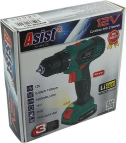 ASIST AE2V12DN-151-1 Akumulátorová vŕtačka 12 V, 1,5 Ah