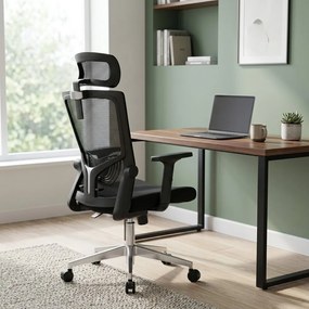 Kancelárska ergonomická stolička Neoseat NOVELO — sieť / látka, čierna, nosnosť 150 kg