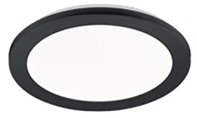 Okrúhle stropné svietidlo čierne 26 cm vrátane LED 3-stupňové stmievateľné IP44 - Lope