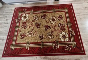 HU Červeno-béžový klasický koberec Shiraz Bcf Bordove-maky Rozmer: 100x190 cm