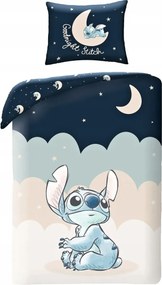 Bavlnené posteľné obliečky Stitch - motív Dobrú noc - 100% bavlna - 70x90 cm + 140x200 cm