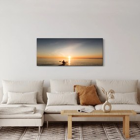 Obraz kanoistov pri západe (120x50 cm)