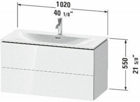 DURAVIT L-Cube závesná skrinka pod umývadlo, 2 zásuvky, 1020 x 481 x 550 mm, biela vysoký lesk, LC630802222