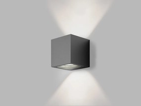 LED2 Vonkajšie nástenné LED osvetlenie TOMY, 2x4,5W, teplá biela, hranaté, antracitové, IP65