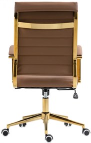 Design-Shop Kancelárska stolička Havanna - koženka - Svetlo hnedá