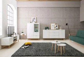 TV skrinka Göteborg, biela / dub sonoma