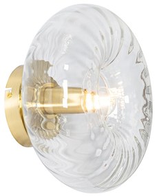 Art Deco nástenná lampa zlatá so sklom - Ayesha