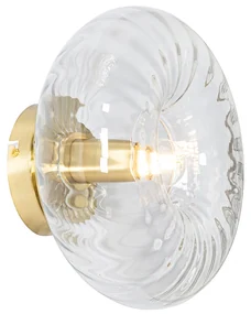 Art Deco nástenná lampa zlatá so sklom - Ayesha