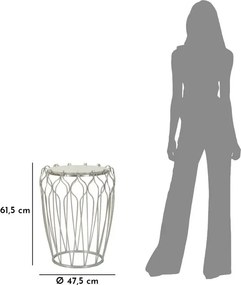 Odkladací stolík Hook 47 cm strieborný