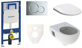 Cenovo zvýhodnený závesný WC set Geberit do ľahkých stien / predstenová montáž + WC Geberit Selnova SIKOGES3S2, 1 ks