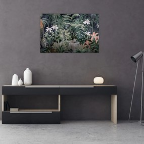 Obraz - Maľovaný vzor džungle (90x60 cm)