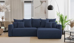 Rohová sedačka Baria (P) (tmavomodrá). Akcia -20%. Vlastná spoľahlivá doprava až k Vám domov. 1133086